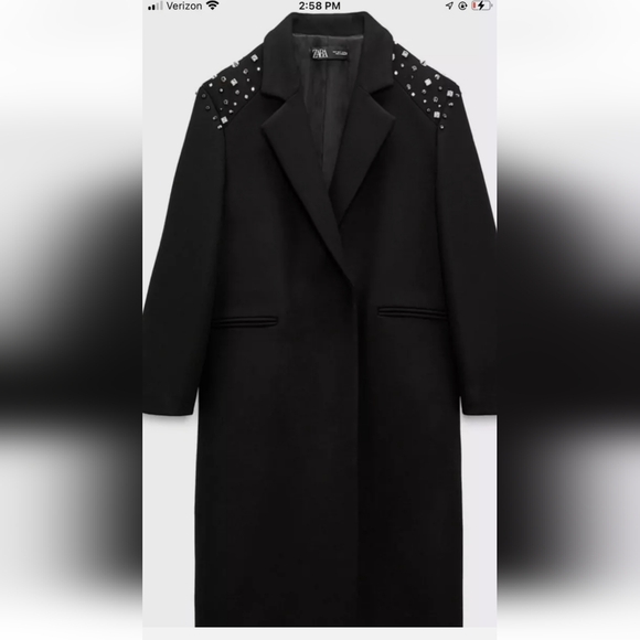 Zara limited edition embellished wool coat new with tags size S - Picture 4 of 11